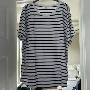 Old Navy Classic Black and White Striped Women's Top- XL
